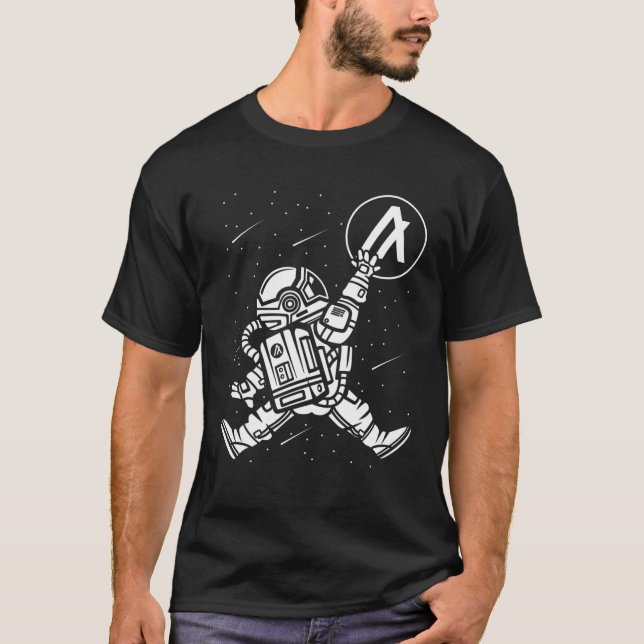 Camiseta Astronauta Salta Algorand ALGO À Lua Crypto To (Frente)