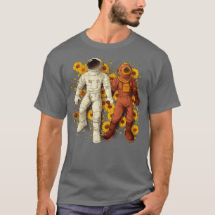 Camiseta Astronauta Scuba Mergulhando mãos por Tobe Fonse