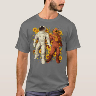 Camiseta Astronauta Scuba Mergulhando mãos por Tobe Fonse