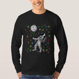 Camiseta Astronauta Segura Planeta Balão Quebra-cabeça de P