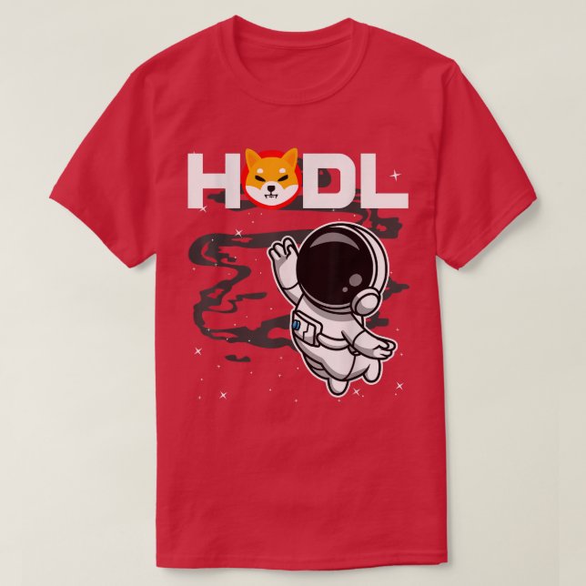 Camiseta Astronauta Shiba Inu SHIB Moin Para A Chorada Da L (Frente do Design)