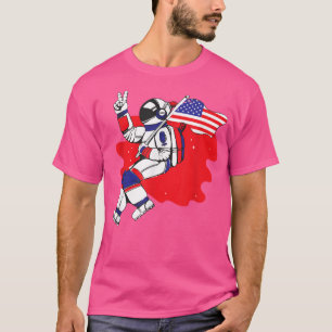 Camiseta Astronauta - Sinal de Paz - Bandeira Americana 4 d