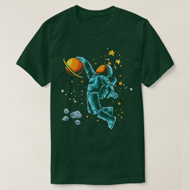 Camiseta Astronauta Slam Dunk Basquete Astronome Espacial E (Frente do Design)