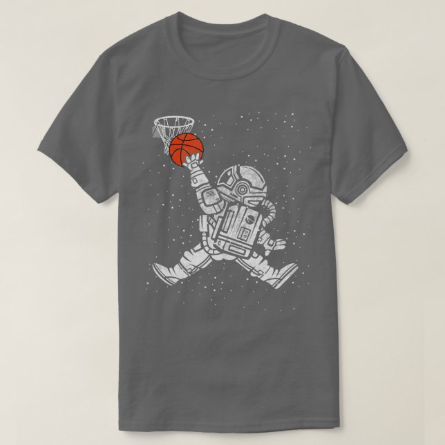 Camiseta Astronauta Slam Dunk - Espaço de Basquete (Frente do Design)