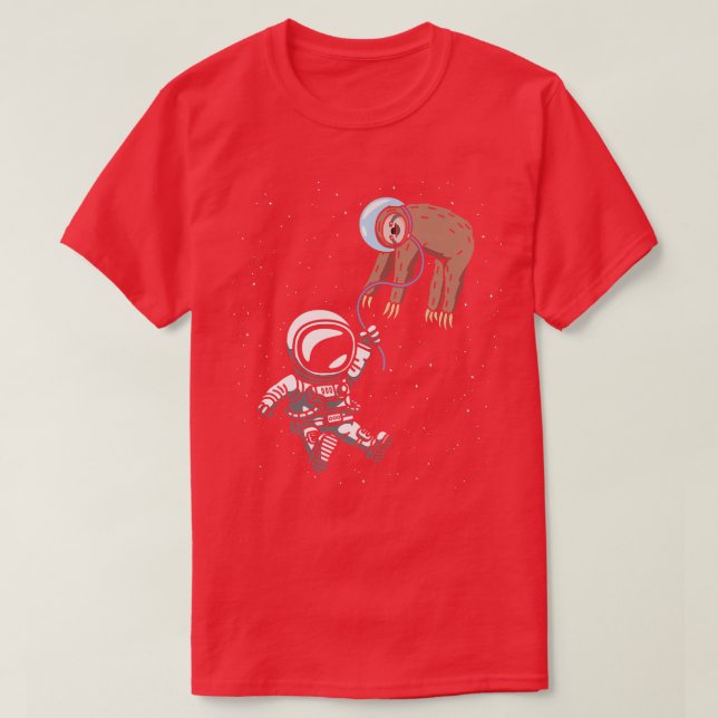 Camiseta Astronauta Sloth Outer Sloth Space Viagem Cosmonau (Frente do Design)