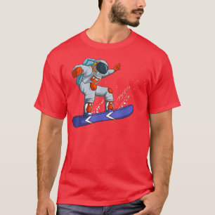 Camiseta Astronauta Snowboard No Espaço