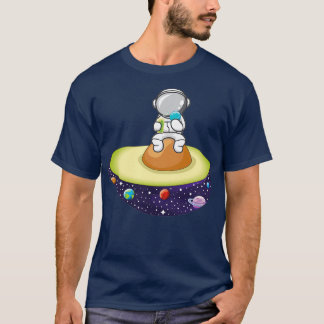 Camiseta Astronauta sobre Avocado no espaço