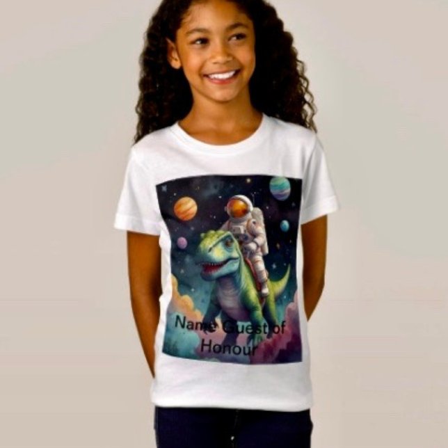 Camiseta Astronauta sobre Dino no Espaço (Criador carregado)