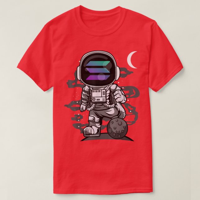 Camiseta Astronauta Solana Moin SOL Crypto The Moon Cryptoc (Frente do Design)