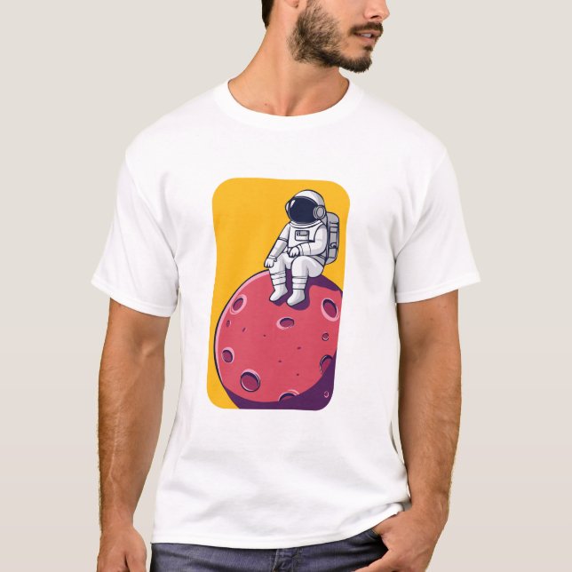 Camiseta Astronauta solitário na Camisa-Lua (Frente)