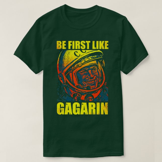 Camiseta Astronauta soviético do Cosmonauta Yuri Gagarin 10 (Frente do Design)