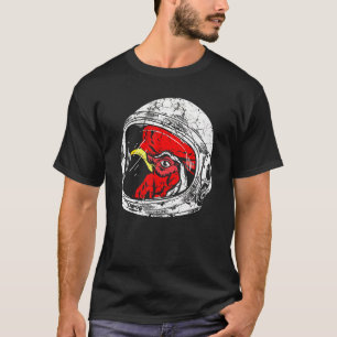 Camiseta Astronauta Space Rooster Galinha Planetas de Anima