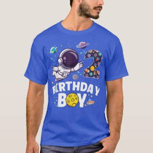 Camiseta Astronauta Space Theme Party 2 Anos Aniversário B