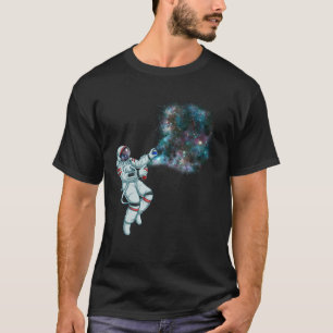 Camiseta Astronauta Spray Pintou A Gra Espacial Externa Da