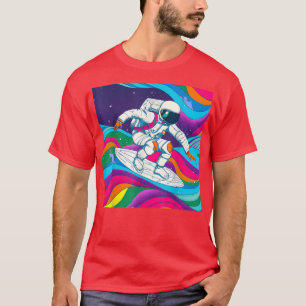 Camiseta Astronauta surfando enforca 10 Galáxias embarcando