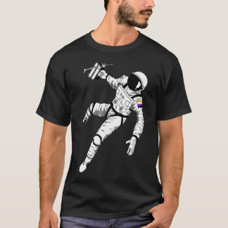 Camiseta Astronauta Sutil De Orgulho Não Binário Lgbtq