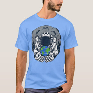 Camiseta Astronauta Terra Planetas Espaciais do Sistema Sol