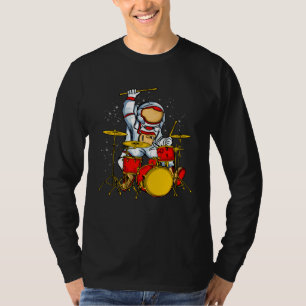 Camiseta Astronauta Toca como Baterista Galaxy Crianças Esp