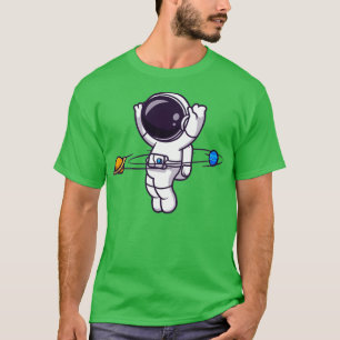Camiseta Astronauta Tocando Bola do Planeta
