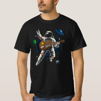 Camiseta Astronauta Tocando Violão no Espaço