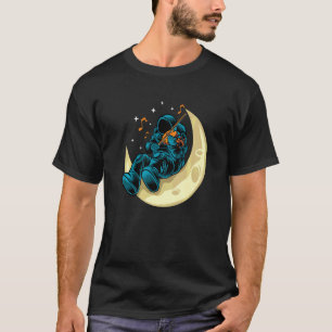Camiseta Astronauta Tocando Violinos Na Lua Cosmonautas E