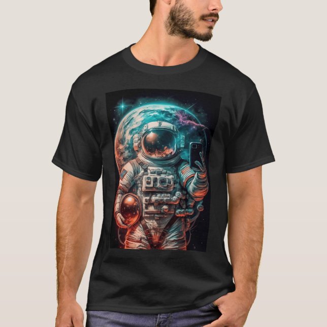 Camiseta Astronauta Toma Uma Selfie (Frente)