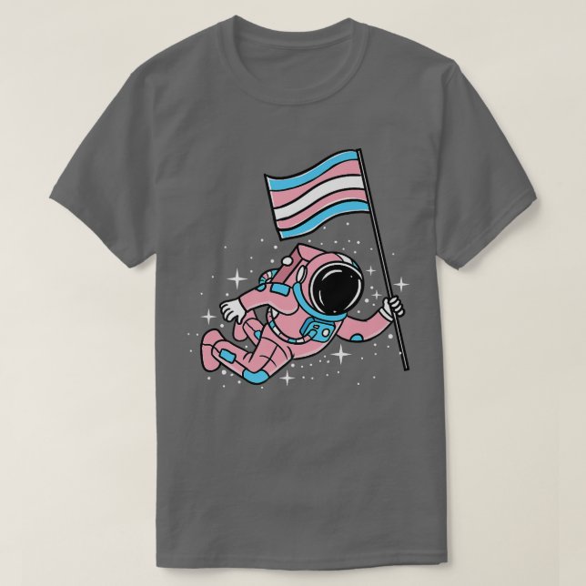 Camiseta Astronauta Trans Pride (Frente do Design)