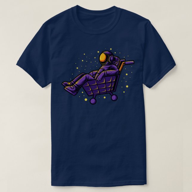 Camiseta Astronauta Trolley Engraçado (Frente do Design)