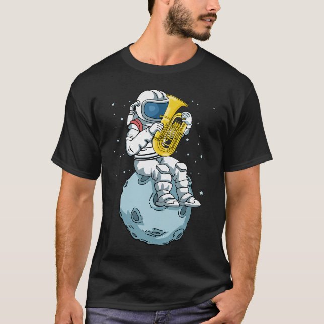 Camiseta Astronauta Tuba Player Music Gift Kids Banda Tuba (Frente)