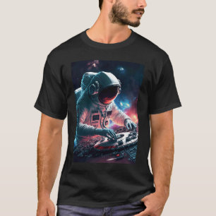 Camiseta Astronauta Turntable no Espaço Gráfico para Homens