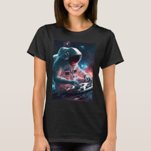 Camiseta Astronauta Turntable no Espaço Gráfico para Homens