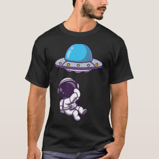 Camiseta Astronauta Ute Flutuando Com Balão Ufo