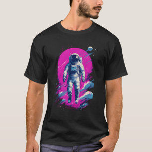Camiseta Astronauta Vaporwave Aestético Retrocoloração Espa