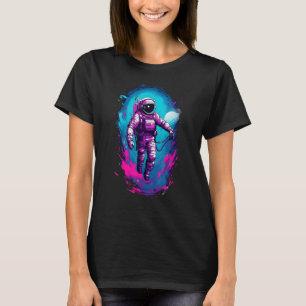 Camiseta Astronauta Vaporwave Aestético Retrocoloração Espa