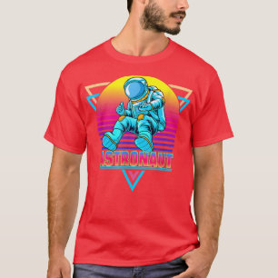 Camiseta Astronauta Vaporwave Retroestética 90s - Camisa-T