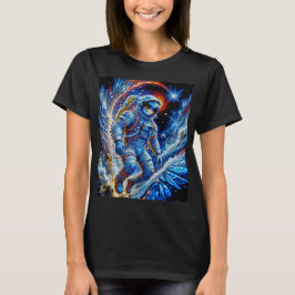 Camiseta Astronauta Vermelho, Branco e Azul