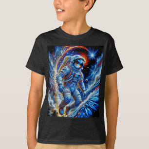 Camiseta Astronauta Vermelho, Branco e Azul