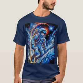 Camiseta Astronauta Vermelho, Branco e Azul