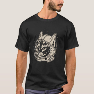 Camiseta Astronauta Vintage Gato Fofo Amante de Gato