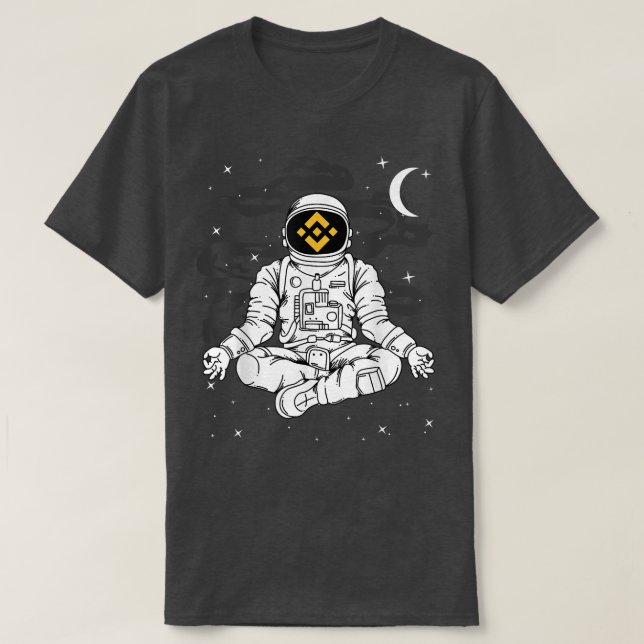 Camiseta Astronauta Yoga Binance BNB Moeda Para A Cripto Da (Frente do Design)