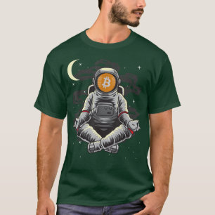 Camiseta Astronauta Yoga BitCoin Moin BTC Para A Cripto Da