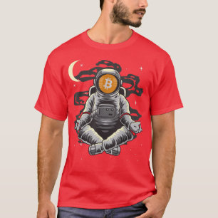 Camiseta Astronauta Yoga BitCoin Moin BTC Para A Cripto Da