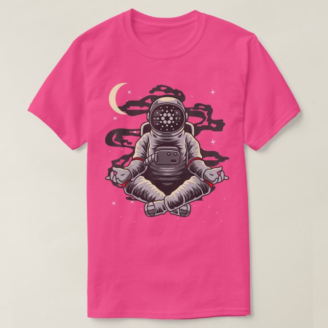 Camiseta Astronauta Yoga Cardano ADA Coin Para A Cripto Da  (Frente do Design)