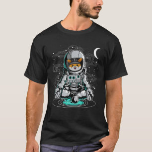 Camiseta Astronauta Yoga Floki Inu Coin Para A Lua Crypto T