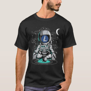 Camiseta Astronauta Yoga Litecoin Moin LTC Coin To The Moon