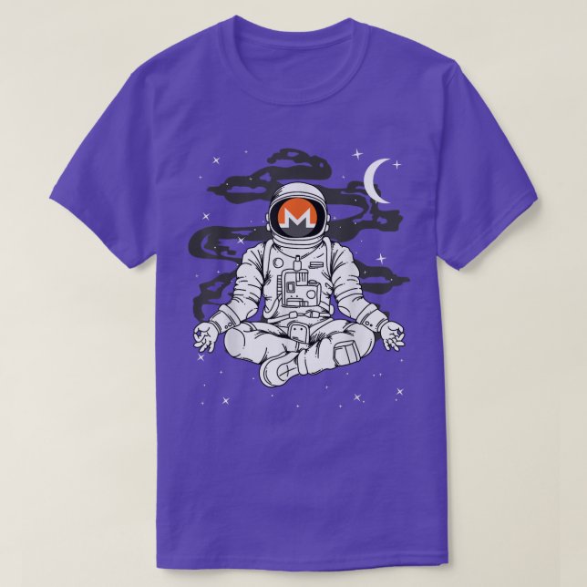 Camiseta Astronauta Yoga Monero XMR Moedas Para A Cripto Da (Frente do Design)