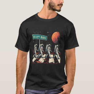 Camiseta Astronautas Caminhando no Espaço Ocupam Marte