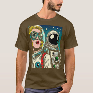 Camiseta Astronautas de Arte no Estilo de Histórias em Quad