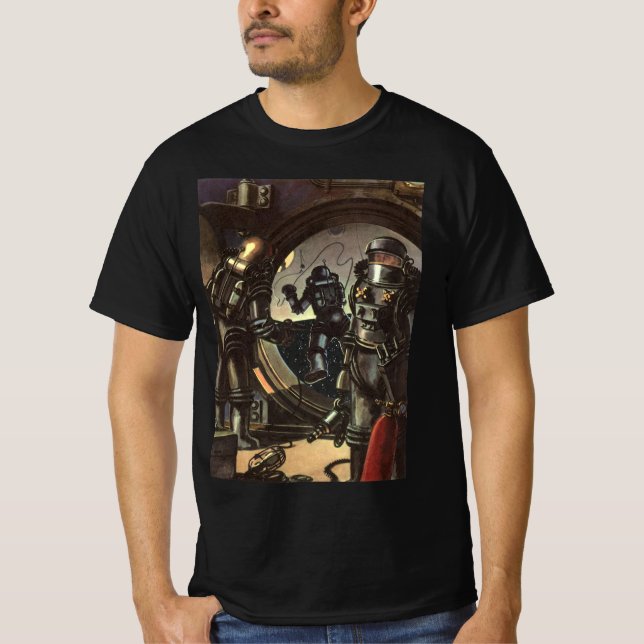 Camiseta Astronautas de Ficção Científica Vintage em Caminh (Frente)