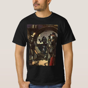 Camiseta Astronautas de Ficção Científica Vintage em uma Ca